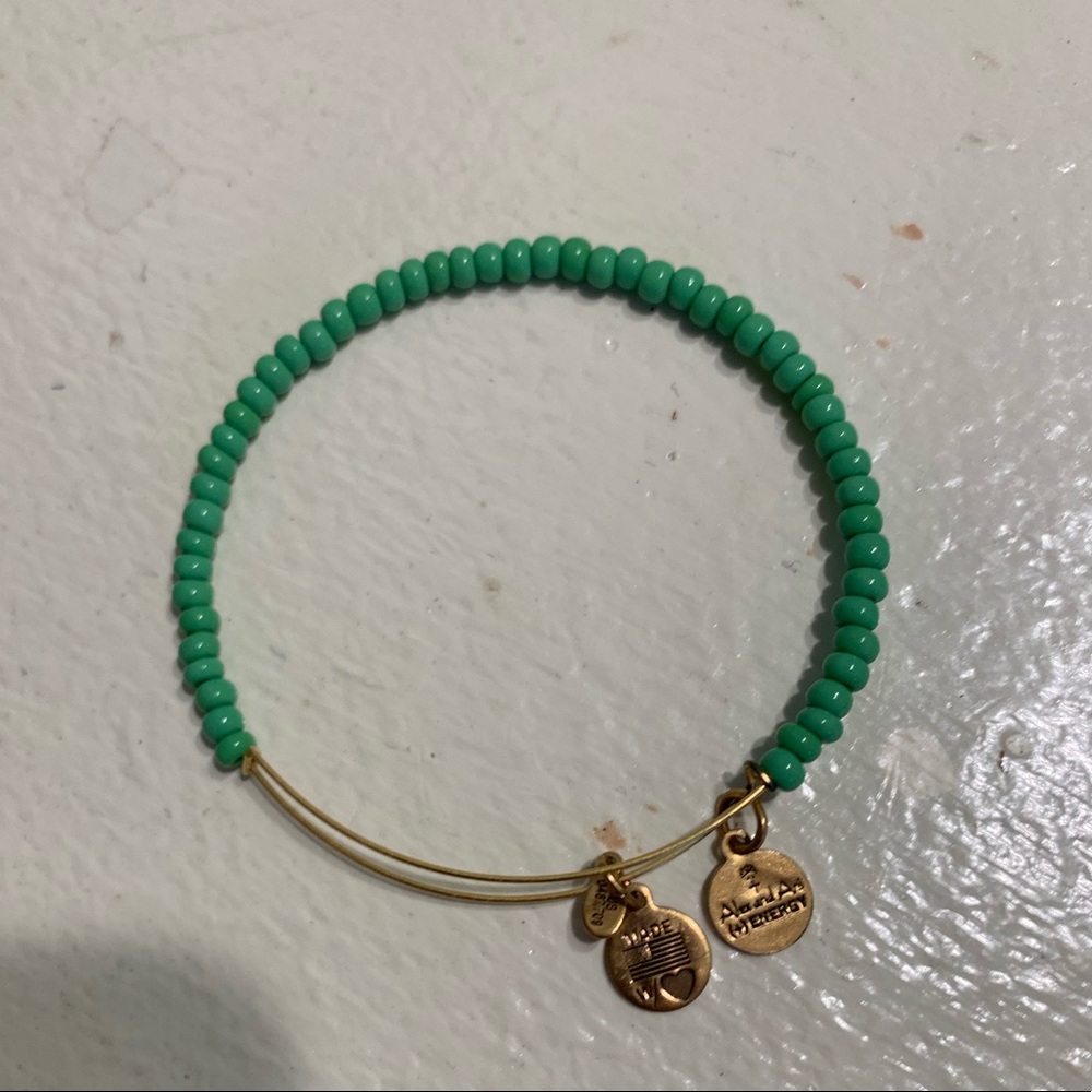 Alex and Ani green beaded bracelet